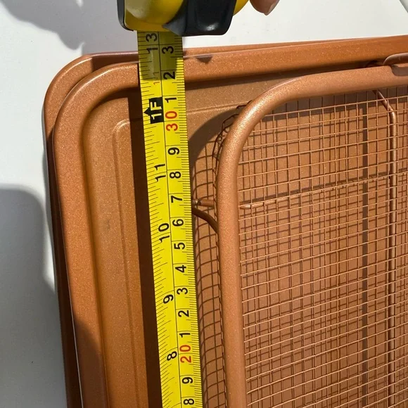 2 pack Copper Chef Oven Air Fryer Crisper Non-Stick Tray Sets - Dishwasher Safe - Picture 12 of 13